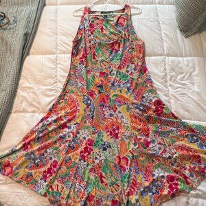 Ralph Lauren Multicolor Floral Print Swing Dress